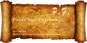 Polónyi Filotea névjegykártya